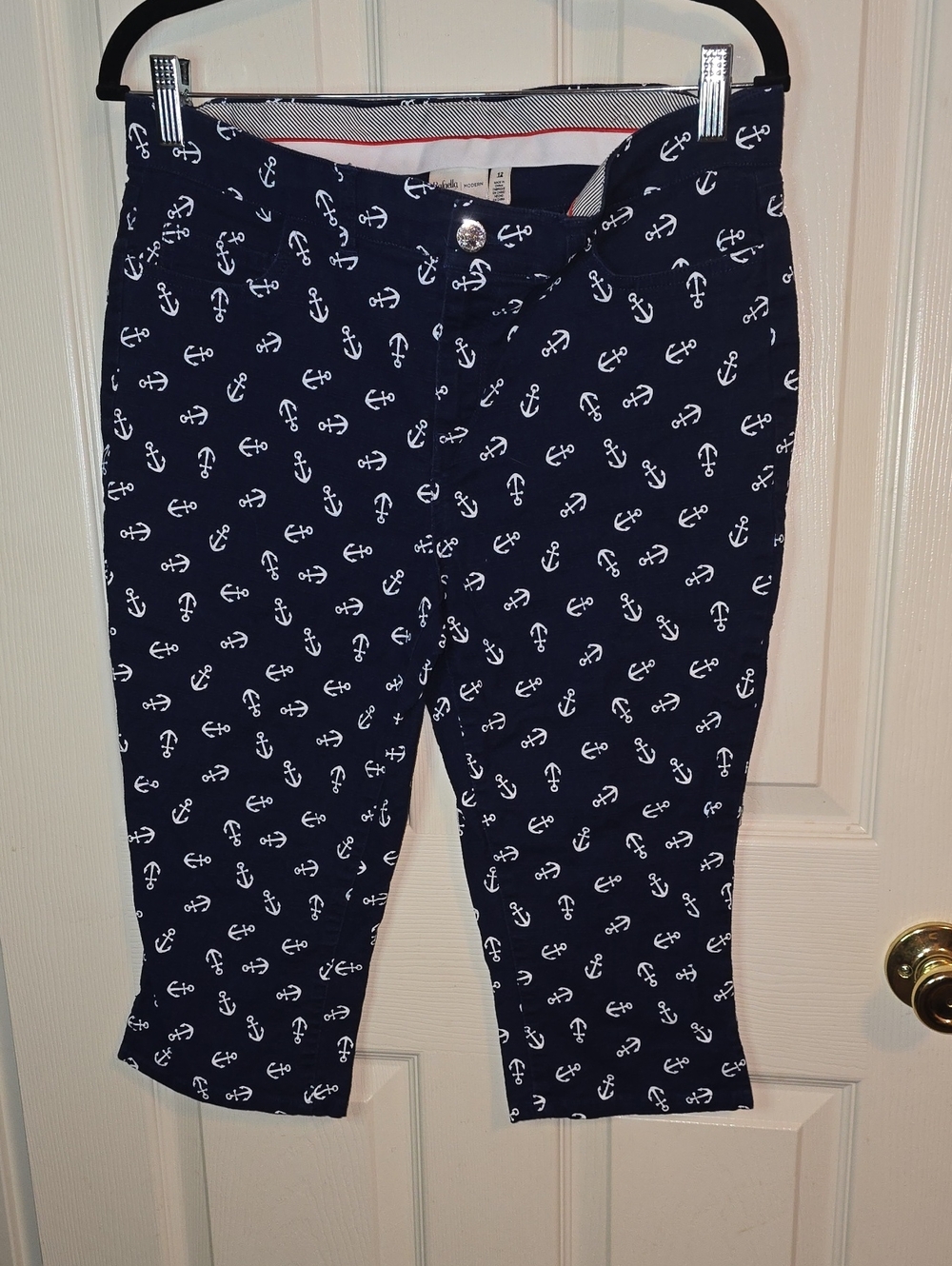 Rafaella Navy Pants with Red and White Trim